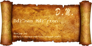 Dénes Márton névjegykártya