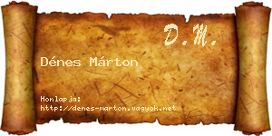 Dénes Márton névjegykártya