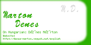 marton denes business card